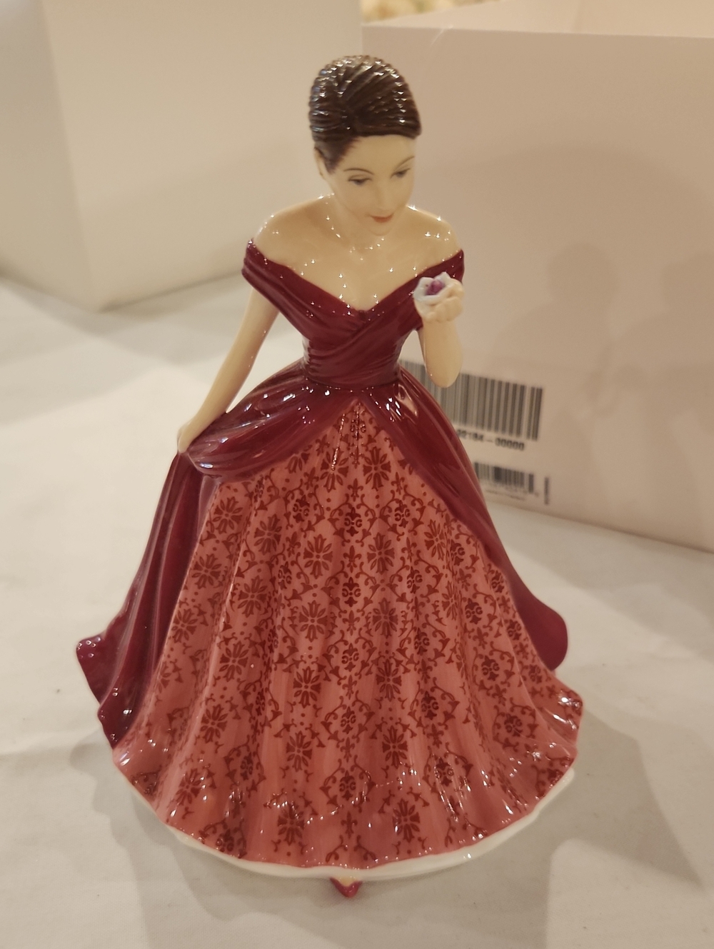 Royal Doulton Porcelain Figurine in Burgundy and Rose